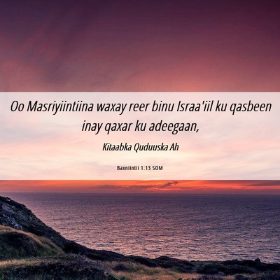 Picture 06 - Baxniintii 1:13 SOM - Oo Masriyiintiina waxay reer binu Israa'iil ku - Bible Verse Picture