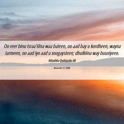 Picture 06 - Baxniintii 1:7 SOM - Oo reer binu Israa'iilna waa bateen, oo aad bay u - Bible Verse Picture