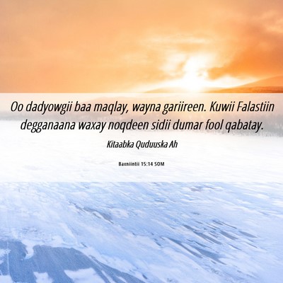 Picture 06 - Baxniintii 15:14 SOM - Oo dadyowgii baa maqlay, wayna gariireen. Kuwii - Bible Verse Picture
