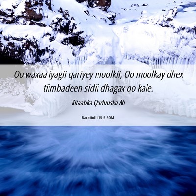 Picture 06 - Baxniintii 15:5 SOM - Oo waxaa iyagii qariyey moolkii, Oo moolkay dhex - Bible Verse Picture