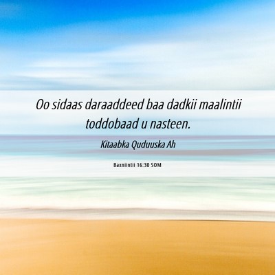 Picture 06 - Baxniintii 16:30 SOM - Oo sidaas daraaddeed baa dadkii maalintii - Bible Verse Picture