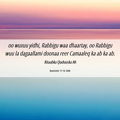 Picture 06 - Baxniintii 17:16 SOM - oo wuxuu yidhi, Rabbigu waa dhaartay, oo Rabbigu - Bible Verse Picture