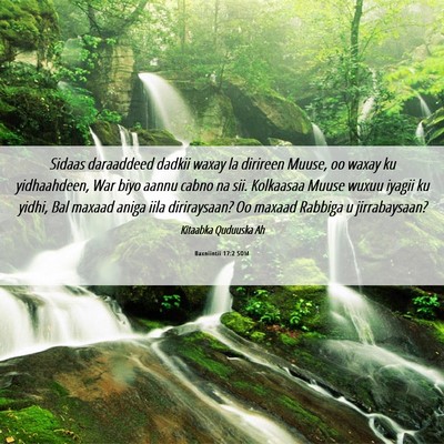 Picture 06 - Baxniintii 17:2 SOM - Sidaas daraaddeed dadkii waxay la dirireen Muuse, - Bible Verse Picture