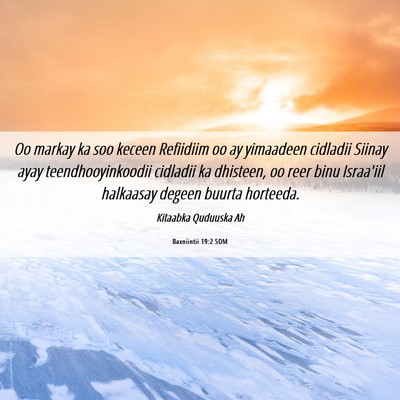 Picture 06 - Baxniintii 19:2 SOM - Oo markay ka soo keceen Refiidiim oo ay yimaadeen - Bible Verse Picture