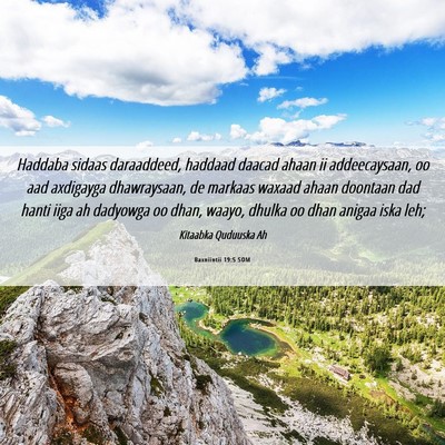 Picture 06 - Baxniintii 19:5 SOM - Haddaba sidaas daraaddeed, haddaad daacad ahaan - Bible Verse Picture