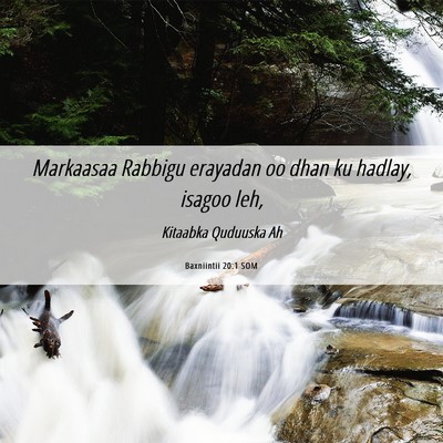Picture 06 - Baxniintii 20:1 SOM - Markaasaa Rabbigu erayadan oo dhan ku hadlay, - Bible Verse Picture