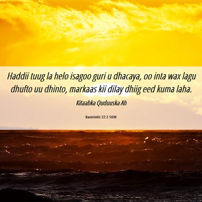 Picture 06 - Baxniintii 22:2 SOM - Haddii tuug la helo isagoo guri u dhacaya, oo - Bible Verse Picture