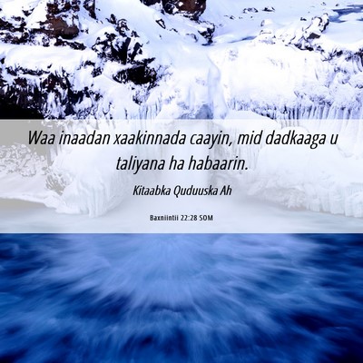 Picture 06 - Baxniintii 22:28 SOM - Waa inaadan xaakinnada caayin, mid dadkaaga u - Bible Verse Picture