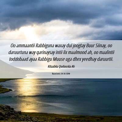Picture 06 - Baxniintii 24:16 SOM - Oo ammaantii Rabbiguna waxay dul joogtay Buur - Bible Verse Picture