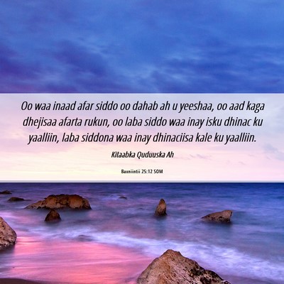 Picture 06 - Baxniintii 25:12 SOM - Oo waa inaad afar siddo oo dahab ah u yeeshaa, oo - Bible Verse Picture