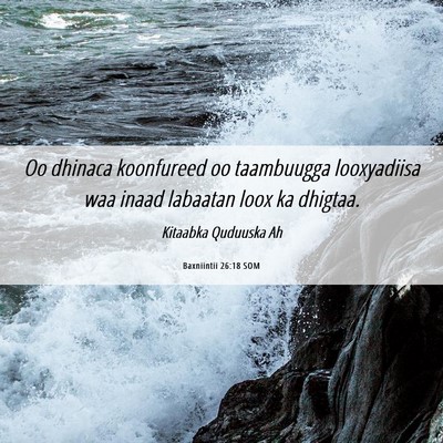 Picture 06 - Baxniintii 26:18 SOM - Oo dhinaca koonfureed oo taambuugga looxyadiisa - Bible Verse Picture