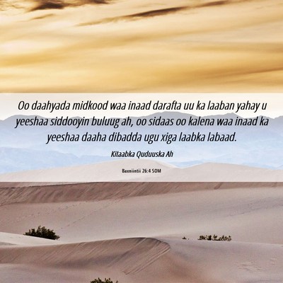 Picture 06 - Baxniintii 26:4 SOM - Oo daahyada midkood waa inaad darafta uu ka - Bible Verse Picture