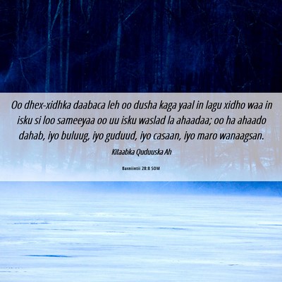 Picture 06 - Baxniintii 28:8 SOM - Oo dhex-xidhka daabaca leh oo dusha kaga yaal in - Bible Verse Picture