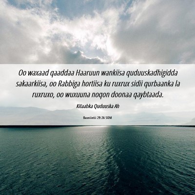 Picture 06 - Baxniintii 29:26 SOM - Oo waxaad qaaddaa Haaruun wankiisa - Bible Verse Picture