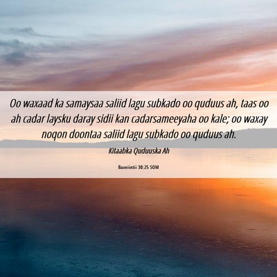 Picture 06 - Baxniintii 30:25 SOM - Oo waxaad ka samaysaa saliid lagu subkado oo - Bible Verse Picture