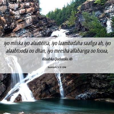 Picture 06 - Baxniintii 31:8 SOM - iyo miiska iyo alaabtiisa, iyo laambadaha saafiga - Bible Verse Picture