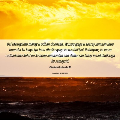 Picture 06 - Baxniintii 32:12 SOM - Bal Masriyiintu maxay u odhan doonaan, Wuxuu - Bible Verse Picture