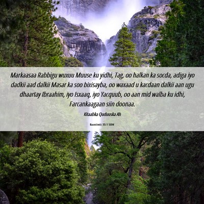Picture 06 - Baxniintii 33:1 SOM - Markaasaa Rabbigu wuxuu Muuse ku yidhi, Tag, oo - Bible Verse Picture