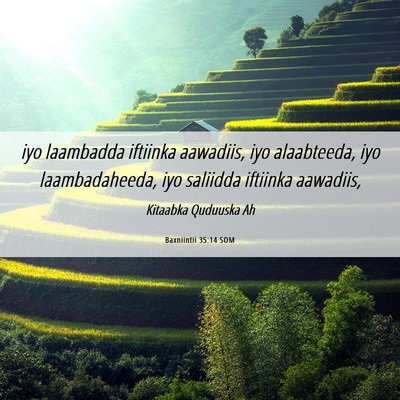 Picture 06 - Baxniintii 35:14 SOM - iyo laambadda iftiinka aawadiis, iyo alaabteeda, - Bible Verse Picture