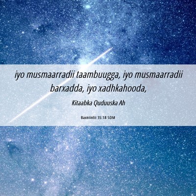 Picture 06 - Baxniintii 35:18 SOM - iyo musmaarradii taambuugga, iyo musmaarradii - Bible Verse Picture
