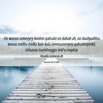 Picture 06 - Baxniintii 36:13 SOM - Oo wuxuu sameeyey konton qabsato oo dahab ah, oo - Bible Verse Picture