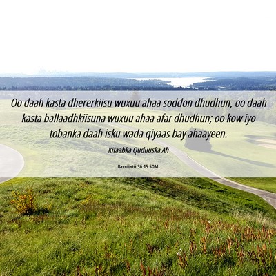 Picture 06 - Baxniintii 36:15 SOM - Oo daah kasta dhererkiisu wuxuu ahaa soddon - Bible Verse Picture