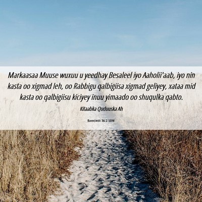 Picture 06 - Baxniintii 36:2 SOM - Markaasaa Muuse wuxuu u yeedhay Besaleel iyo - Bible Verse Picture