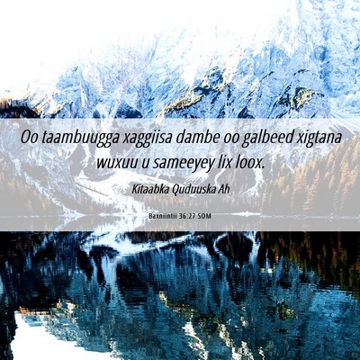 Picture 06 - Baxniintii 36:27 SOM - Oo taambuugga xaggiisa dambe oo galbeed xigtana - Bible Verse Picture