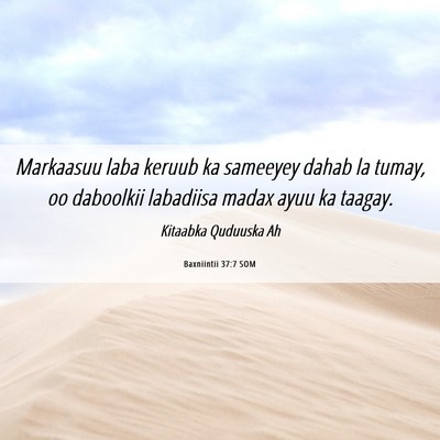 Picture 06 - Baxniintii 37:7 SOM - Markaasuu laba keruub ka sameeyey dahab la tumay, - Bible Verse Picture