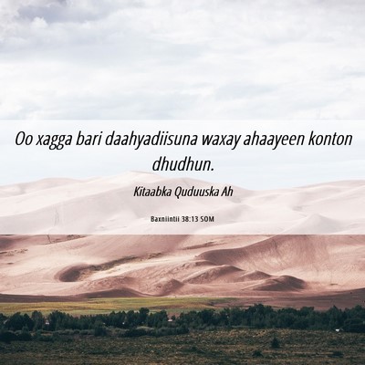 Picture 06 - Baxniintii 38:13 SOM - Oo xagga bari daahyadiisuna waxay ahaayeen konton - Bible Verse Picture