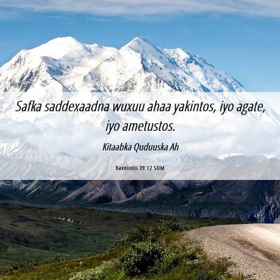 Picture 06 - Baxniintii 39:12 SOM - Safka saddexaadna wuxuu ahaa yakintos, iyo agate, - Bible Verse Picture