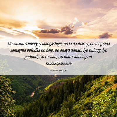 Picture 06 - Baxniintii 39:8 SOM - Oo wuxuu sameeyey laabgashigii, oo la daabacay, - Bible Verse Picture
