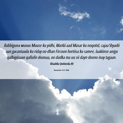 Picture 06 - Baxniintii 4:21 SOM - Rabbiguna wuxuu Muuse ku yidhi, Markii aad Masar - Bible Verse Picture