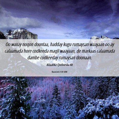 Picture 06 - Baxniintii 4:8 SOM - Oo waxay noqon doontaa, hadday kugu rumaysan - Bible Verse Picture