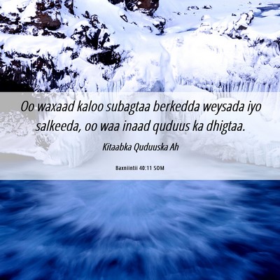 Picture 06 - Baxniintii 40:11 SOM - Oo waxaad kaloo subagtaa berkedda weysada iyo - Bible Verse Picture