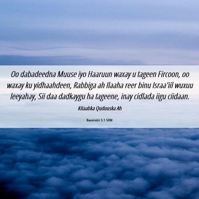 Picture 06 - Baxniintii 5:1 SOM - Oo dabadeedna Muuse iyo Haaruun waxay u tageen - Bible Verse Picture