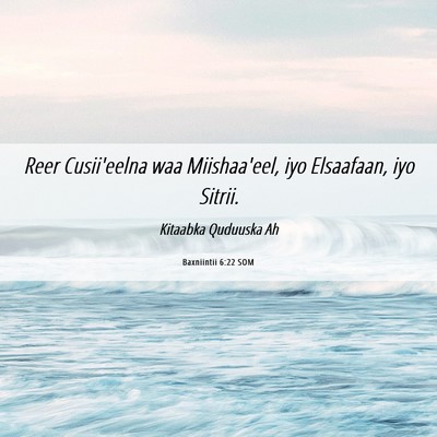 Picture 06 - Baxniintii 6:22 SOM - Reer Cusii'eelna waa Miishaa'eel, iyo Elsaafaan, - Bible Verse Picture