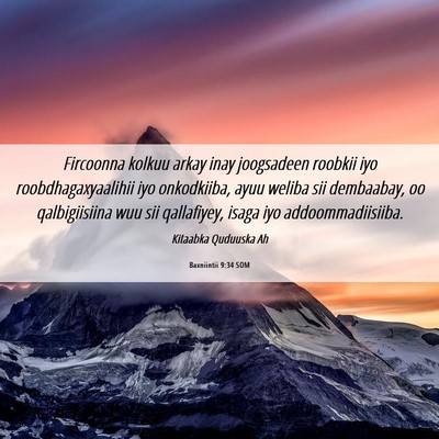Picture 06 - Baxniintii 9:34 SOM - Fircoonna kolkuu arkay inay joogsadeen roobkii - Bible Verse Picture