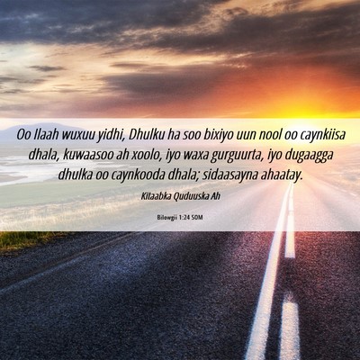 Picture 06 - Bilowgii 1:24 SOM - Oo Ilaah wuxuu yidhi, Dhulku ha soo bixiyo uun - Bible Verse Picture