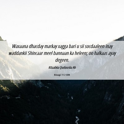 Picture 06 - Bilowgii 11:2 SOM - Waxaana dhacday markay xagga bari u sii - Bible Verse Picture
