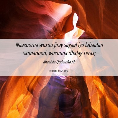 Picture 06 - Bilowgii 11:24 SOM - Naaxoorna wuxuu jiray sagaal iyo labaatan - Bible Verse Picture