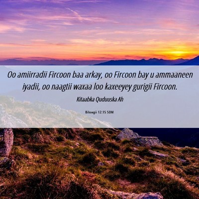 Picture 06 - Bilowgii 12:15 SOM - Oo amiirradii Fircoon baa arkay, oo Fircoon bay u - Bible Verse Picture
