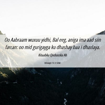 Picture 06 - Bilowgii 15:3 SOM - Oo Aabraam wuxuu yidhi, Bal eeg, aniga ima aad - Bible Verse Picture