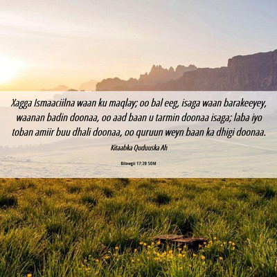 Picture 06 - Bilowgii 17:20 SOM - Xagga Ismaaciilna waan ku maqlay; oo bal eeg, - Bible Verse Picture