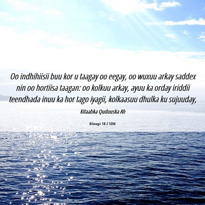 Picture 06 - Bilowgii 18:2 SOM - Oo indhihiisii buu kor u taagay oo eegay, oo - Bible Verse Picture