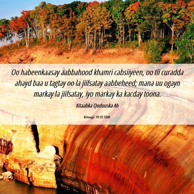 Picture 06 - Bilowgii 19:33 SOM - Oo habeenkaasay aabbahood khamri cabsiiyeen, oo - Bible Verse Picture