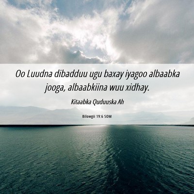 Picture 06 - Bilowgii 19:6 SOM - Oo Luudna dibadduu ugu baxay iyagoo albaabka - Bible Verse Picture