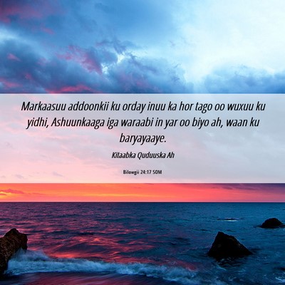Picture 06 - Bilowgii 24:17 SOM - Markaasuu addoonkii ku orday inuu ka hor tago oo - Bible Verse Picture