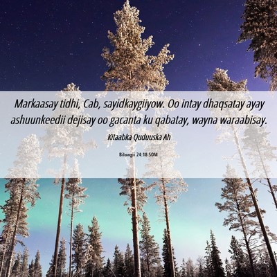 Picture 06 - Bilowgii 24:18 SOM - Markaasay tidhi, Cab, sayidkaygiiyow. Oo intay - Bible Verse Picture