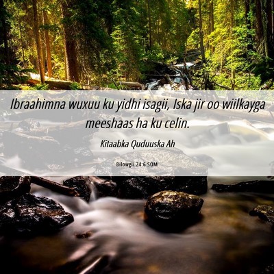 Picture 06 - Bilowgii 24:6 SOM - Ibraahimna wuxuu ku yidhi isagii, Iska jir oo - Bible Verse Picture